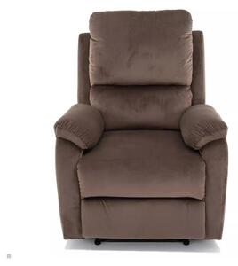 Fotoliu recliner SPENCER 1, cappuccino/negru, stofa catifelata/metal