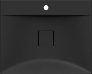 Mexen Poli chiuvetă pe blat din conglomerat 1 gaură 60 x 48 cm, Neagră - 23026071