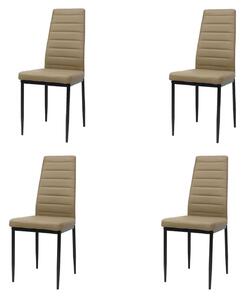 Set 4 Scaune Piele Sintetică Oscar Maro Deschis