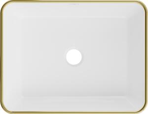 Mexen Catia chiuvetă pe blat 48 x 37 cm, albă/margine aurie - 21314805