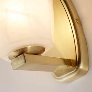 Searchlight Aplică de perete Rocky, 1 bec, culoarea alamei, oțel, sticlă, IP44, reglabil, Auriu / Alamă, Baie, Metal