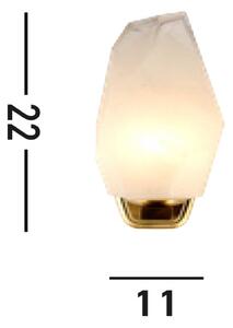 Aplică de perete Rocky, 1 bec, culoarea alamei, oțel, sticlă, IP44