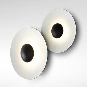 MARSET Ginger 20C LED lampă de perete cu Ø20cm maro/alb, reglabil, Maro / Rugină, Camera de zi / sufragerie, Metal, Design