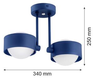 Lustră pe tijă MASSIMO PLUS 2xG9/6W/230V albastră Argon 7090