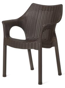 Scaun din ratan Cambridge Dark Brown 61 x 54 x 80cm