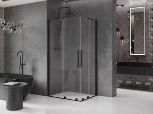 Mexen Velar Duo cabină de duș extensibilă 90 x 80 cm, transparent, neagră - 871-090-080-02-70