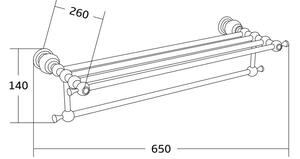 Mexen Estela raft pentru prosoape, Roz-auriu - 7011520-60