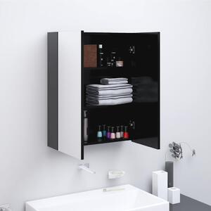 Dulap de baie cu oglindă, antracit, 60x15x75 cm, MDF