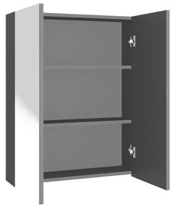 Dulap de baie cu oglindă, antracit, 60x15x75 cm, MDF
