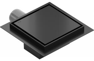 Mexen Flat scurgere de podea pătrată 12 x 12 cm, Neagră - 1710012