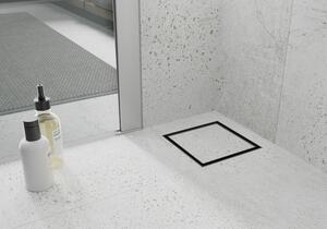 Mexen Flat scurgere de podea pătrată 12 x 12 cm, Neagră - 1710012