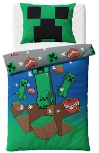 Lenjerie de pat pentru copii Minecraft CreeperExplode , 140 x 200 cm, 70 x 90 cm