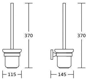 Mexen Rufo perie de toaletă, Neagră - 7050950-70