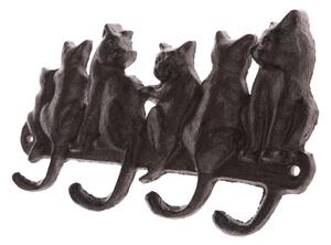 Suport de haine din fontă Cats negru, 11 x 22 cm