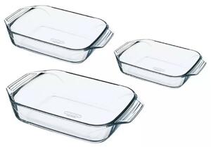 Set de vase de copt din sticlă Pyrex 3 buc, 1,4 l+ 3 l + 4 l