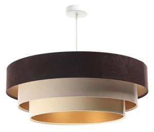 Lustr TRINITI 1xE27/60W/230V pe cablu, maro/bej/auriu
