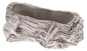 Capac cutie beton Trunchi cu broască gri, 12 x 21cm