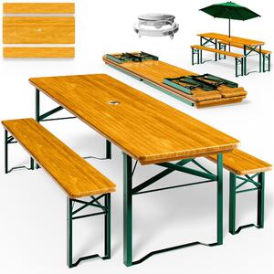 Casaria Set de masă pentru bere KLASIK, 170cm, maro natural