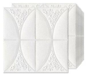 3 X Tapet ALB cu FLORI ALBE 3D Autocolant / Autoadeziv 70cm x 70cm x 3 mm