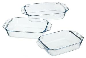 Set de vase de copt din sticlă Pyrex 3 buc, 2 l +3 l + 4 l