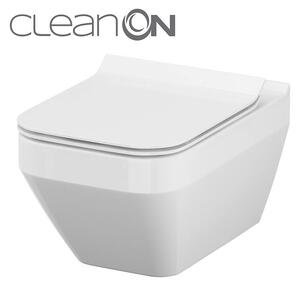 Vas de WC Cersanit Crea pătrat suspendat cu scaun CleanOn, alb, S701-213