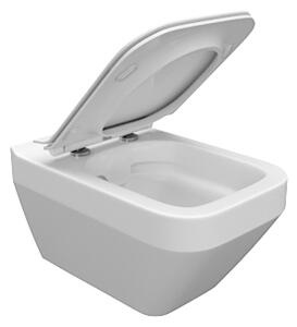 Vas de WC Cersanit Crea pătrat suspendat cu scaun CleanOn, alb, S701-213