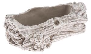 Recipient din beton pentru cutie de flori Trunchicu flori gri, 11 x 21 cm