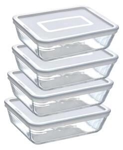 Pyrex Set de 4 borcane de sticlă, 1,5L