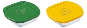 Pyrex Set de borcane pătrate din sticlă 2 buc, 0,3l