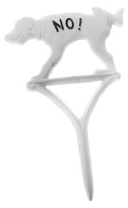 Dop de grădină din fontă Dog alb, 37 x 21 cm