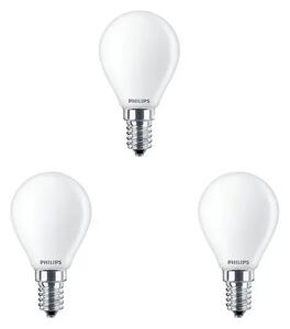 3-pack Bec LED 4,3W Sticlă Coroană (470lm) E14 - Philips