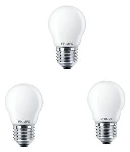 3-pack Bec LED 4,3W Sticlă Coroană (470lm) E27 - Philips