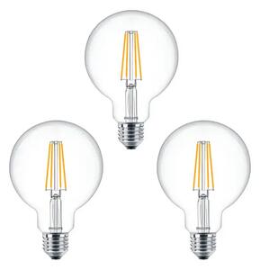 3-pack Bec LED 7W (806lm) Filament Globe Ø93 E27 - Philips