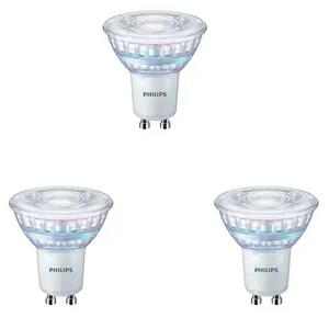 3-pack Bec LED 4W (50W/345lm) 3000K Reglabil GU10 - Philips