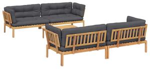 Set canapele de grădină cu perne din paleți 5 piese lemn acacia