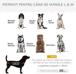 PawHut Canapea Gri pentru Câini până la 32kg, Tapiterie Lavabilă, Confort Maxim pentru Animale de Companie | Aosom Romania