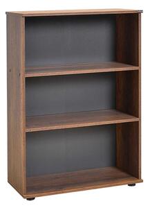 Biblioteca Adore Rio Mini, 3 rafturi, Alb - Nuc - Antracit, 72x109x34 cm