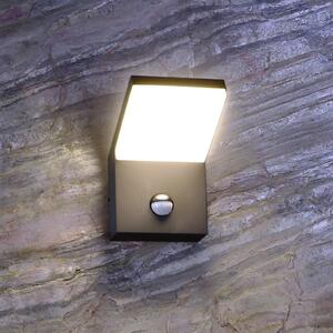 Deko-Light LED cu senzor pentru lumina de perete Tucanae, gri, înălțime 22 cm, IP54, Gri, Aluminiu, Modern