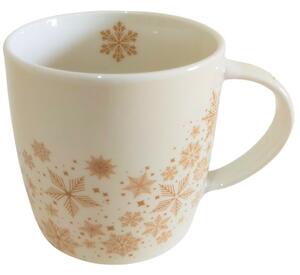 Cană de porțelan Home Elements cu design deCrăciun Fulgi de zăpadă 300 ml în cutie cadou