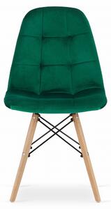 Scaun de masa din catifea Culoare verde, DUMO