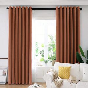 Draperie din catifea blackout cu inele albe, Madison, 150x210 cm, densitate 700 g ml, Sepia, 1 buc