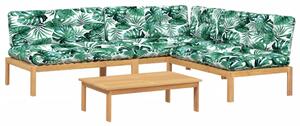 Set canapele de grădină cu perne din paleți 4 piese lemn acacia