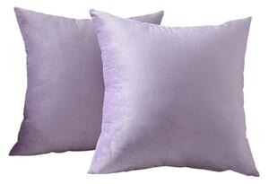Set 2 huse pernute decorative din catifea cu fermoar, 45x45 cm, Madison, densitate 700 g ml, Very light purple