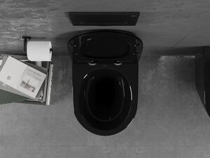 Mexen Lena vas de toaletă Rimless cu capac slim cu închidere lentă , duroplast, Neagră - 30224070