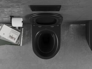 Mexen Lena vas de toaletă Rimless cu capac slim cu închidere lentă , duroplast, Negru mat - 30221085