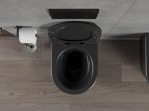 Mexen Rico vas de toaletă Rimless cu capac slim cu închidere lentă , duroplast, Negru mat - 30720185