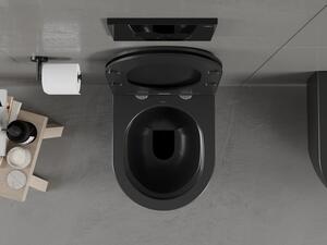 Mexen Carmen vas de toaletă Rimless cu capac slim cu închidere lentă , duroplast, Negru mat - 30881085