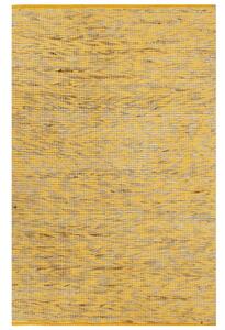 Covor manual, galben și natural, 80 x 160 cm, iută