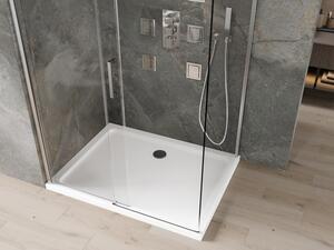 Mexen Omega cabină de duș extensibilă 100 x 70 cm, transparent, Crom + cadă de duș Flat - 825-100-070-01-00-4010