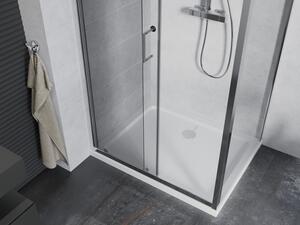 Mexen Apia cabină de duș extensibilă 90 x 70 cm, transparent, Crom + cadă de duș Flat - 840-090-070-01-00-4010